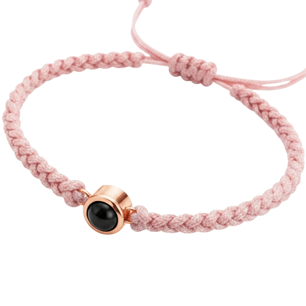 Pulsera de Proyección Trenzada con Foto Blanco y Negro