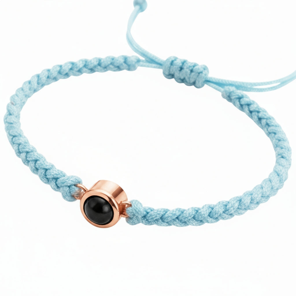 Pulsera de Proyección Trenzada con Foto Blanco y Negro