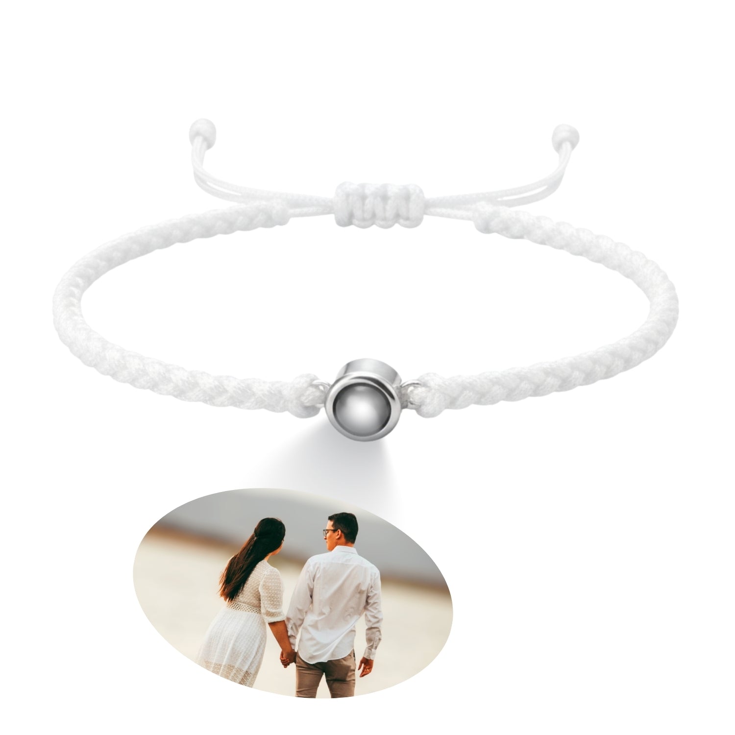 Pulsera de Proyección Trenzada con Foto Blanco y Negro