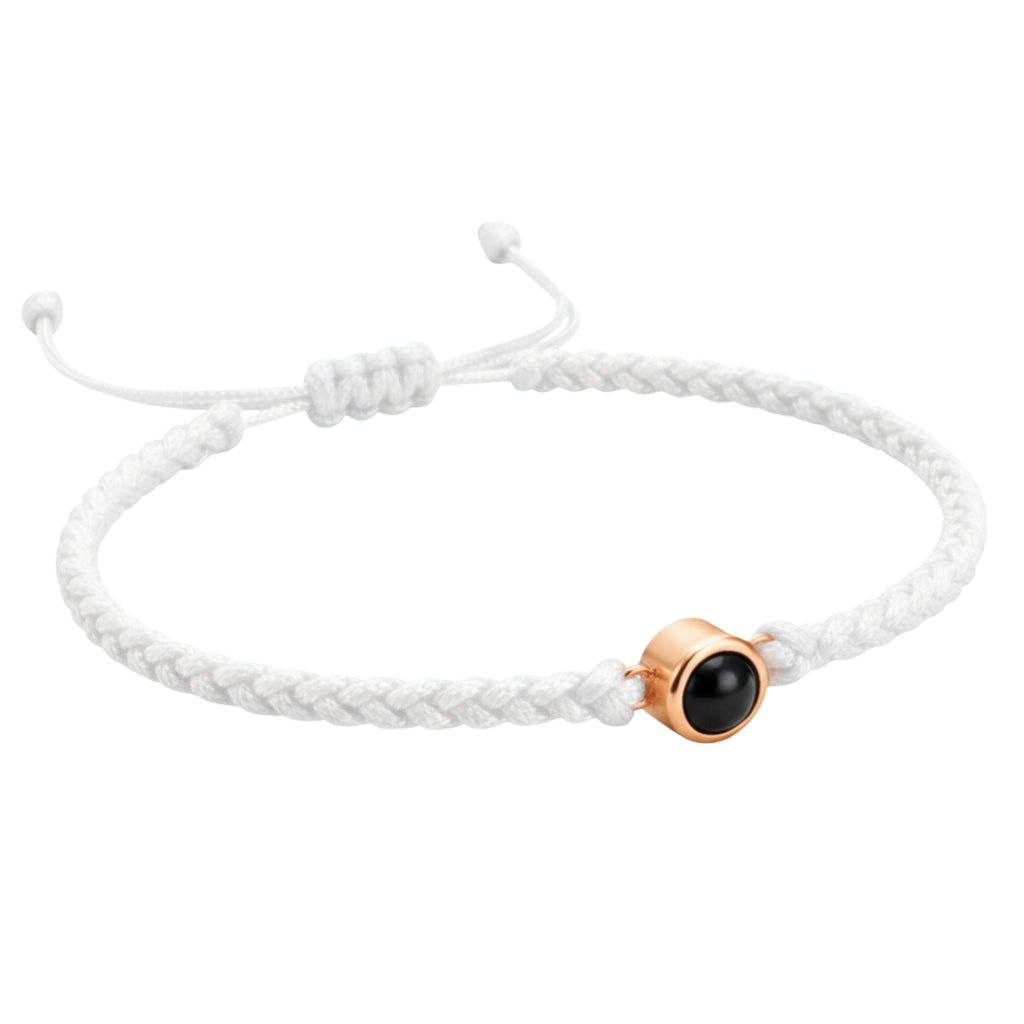 Pulsera de Proyección Trenzada con Foto Blanco y Negro