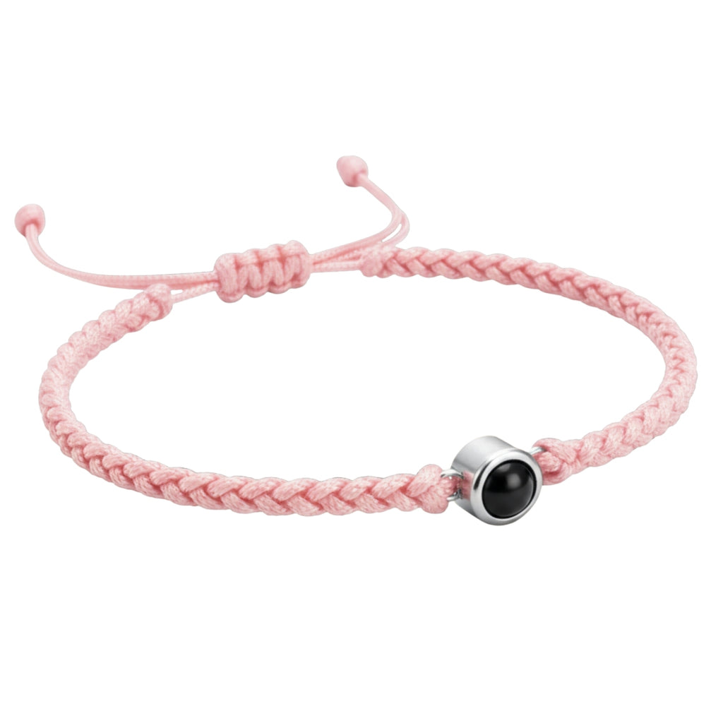 Pulsera de Proyección Trenzada con Foto Blanco y Negro