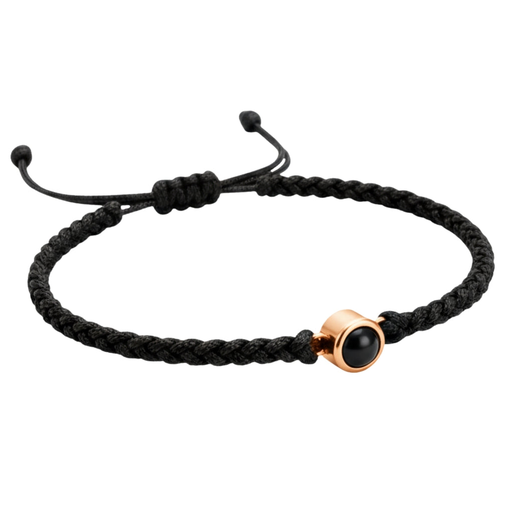 Pulsera de Proyección Trenzada con Foto Blanco y Negro