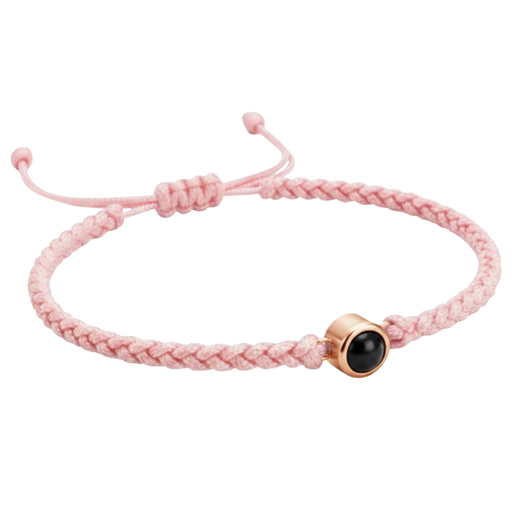 Pulsera de Proyección Trenzada con Foto Blanco y Negro