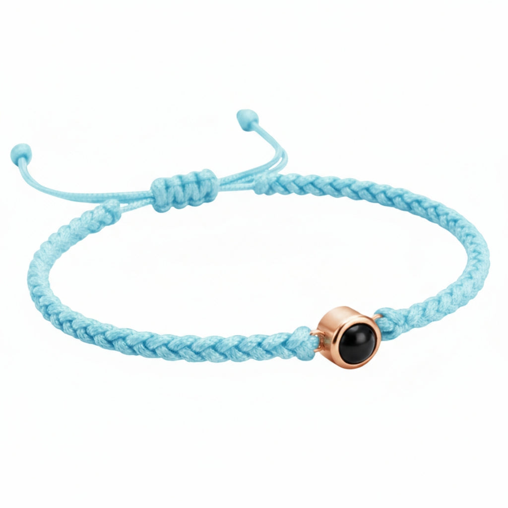 Pulsera de Proyección Trenzada con Foto Blanco y Negro