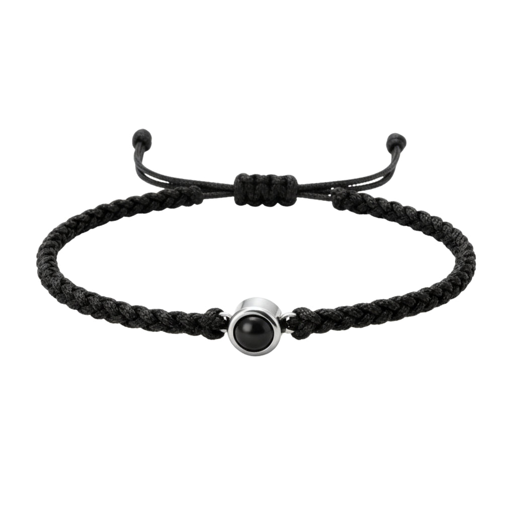 Pulsera de Proyección Trenzada con Foto Blanco y Negro