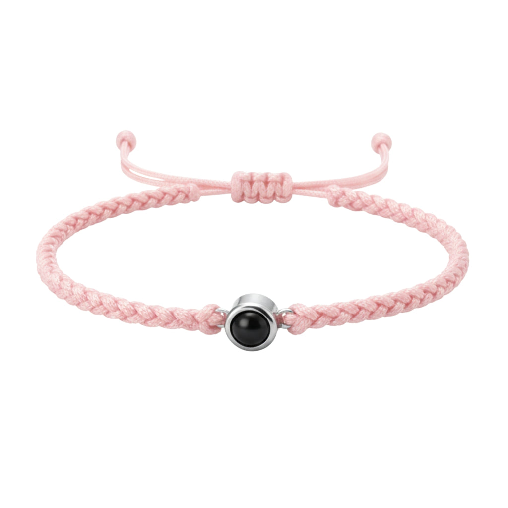 Pulsera de Proyección Trenzada con Foto Blanco y Negro