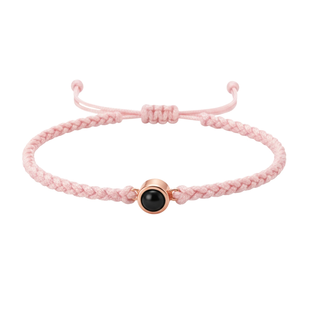 Pulsera de Proyección Trenzada con Foto Blanco y Negro