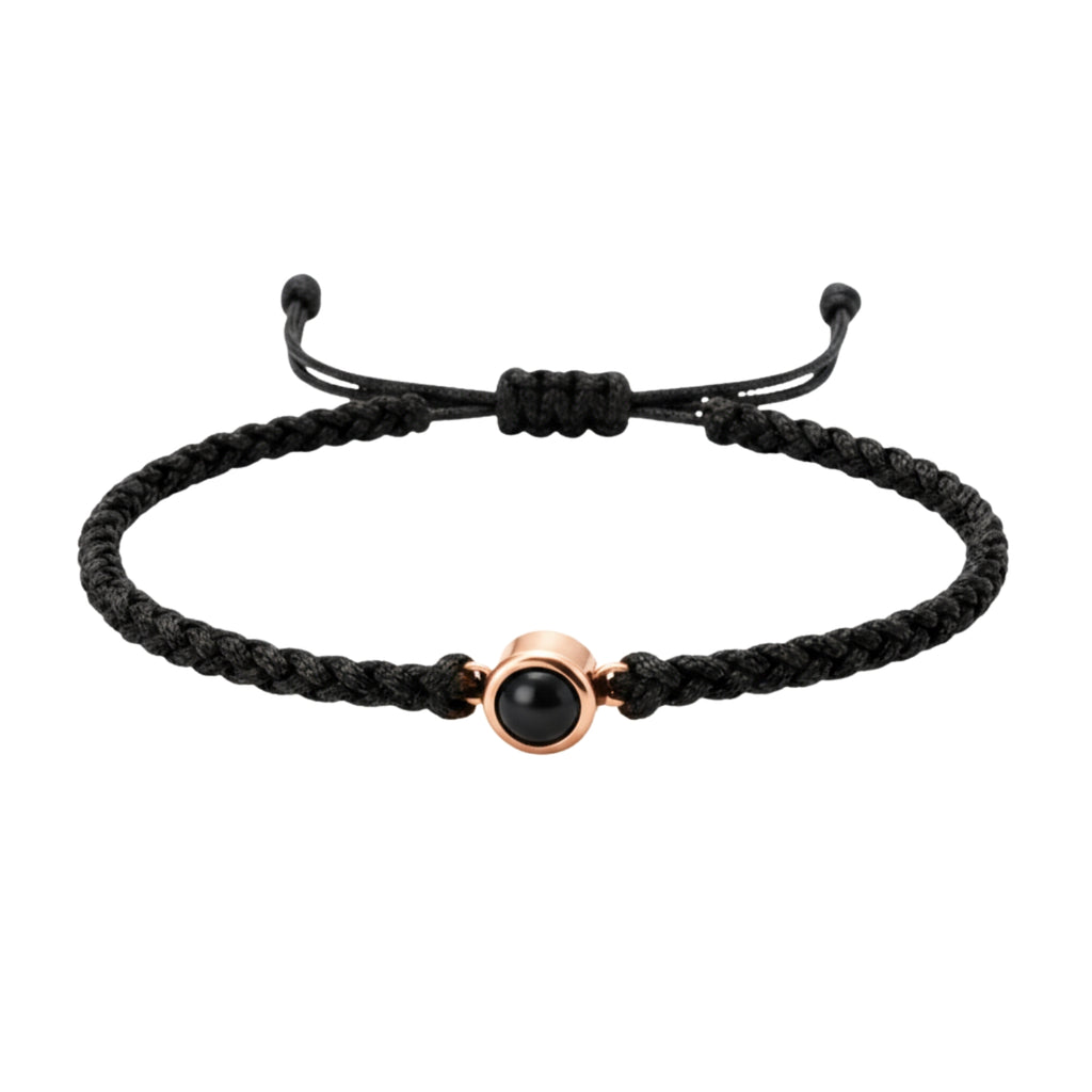 Pulsera de Proyección Trenzada con Foto Blanco y Negro