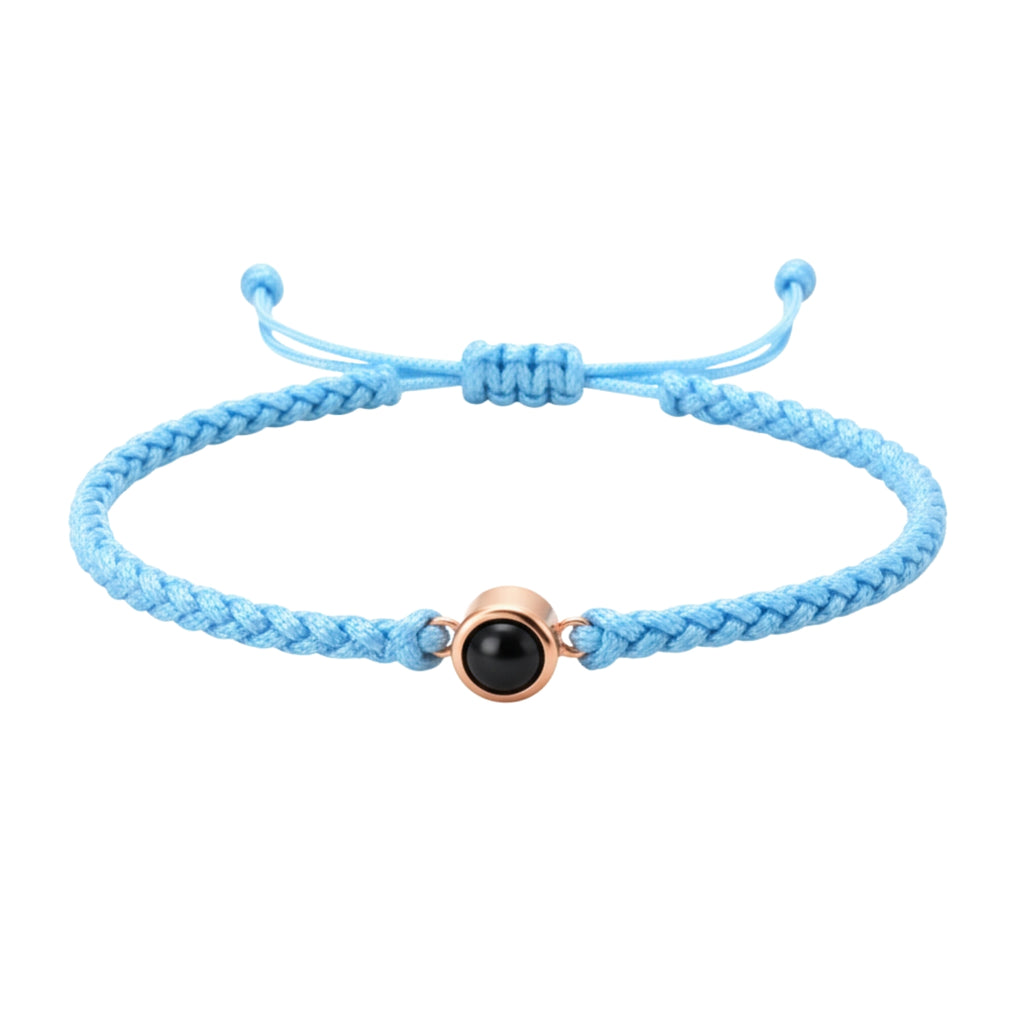 Pulsera de Proyección Trenzada con Foto Blanco y Negro