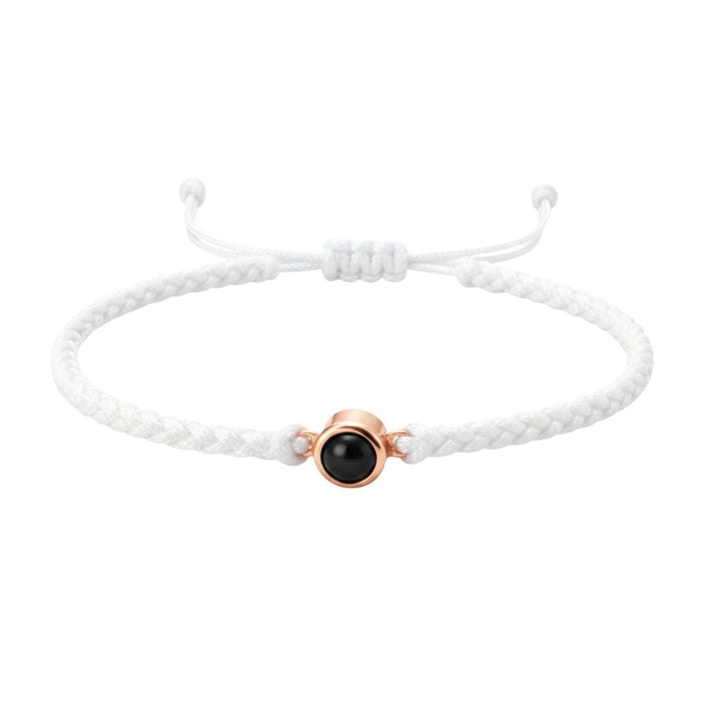 Pulsera de Proyección Trenzada con Foto Blanco y Negro