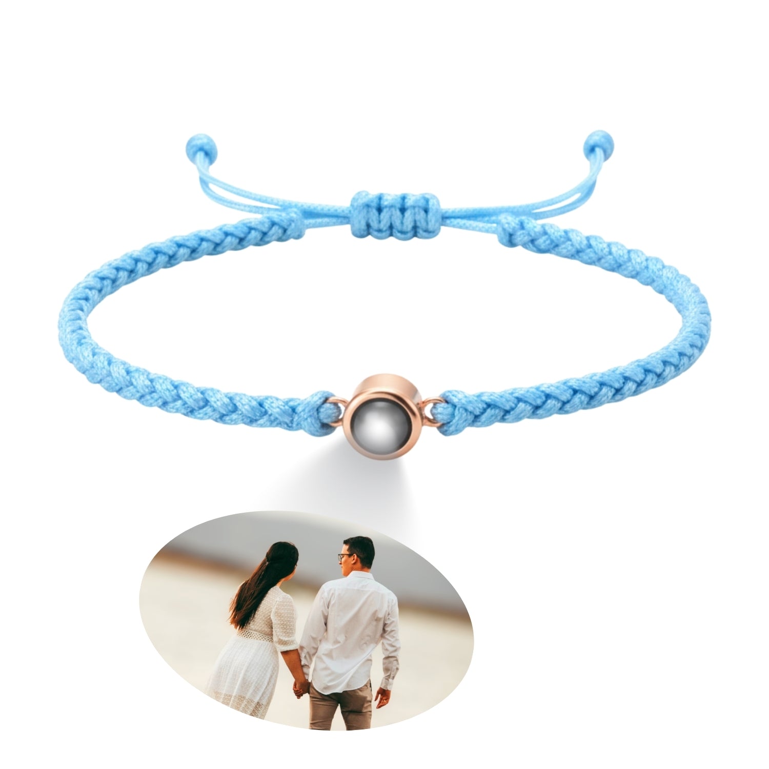 Pulsera de Proyección Trenzada con Foto Blanco y Negro