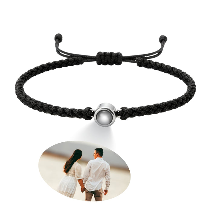 Pulsera de Proyección Trenzada con Foto Blanco y Negro