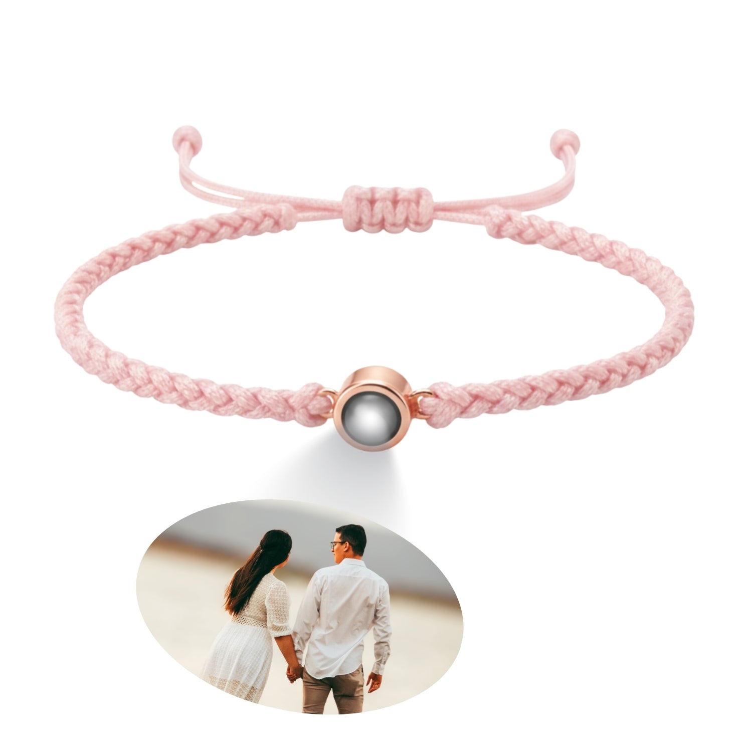 Pulsera de Proyección Trenzada con Foto Blanco y Negro