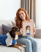 Retrato Personalizado de Mascota Ilustrado a Mano Enmarcado
